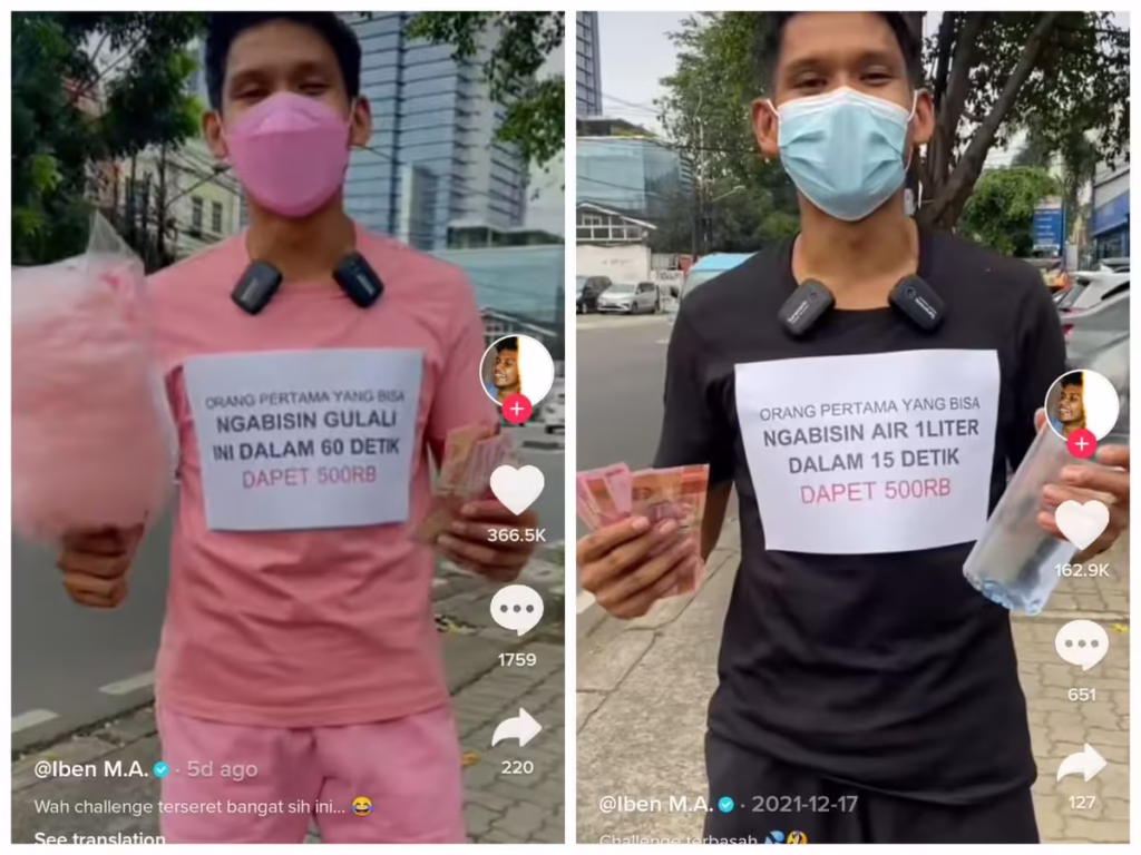 Konten Tantangan (Challenge) - konten tiktok yang paling banyak diminati
