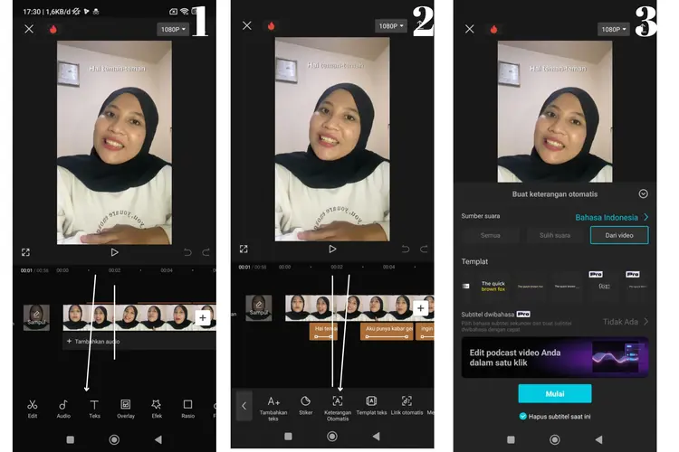 Cara Membuat Video di CapCut yang Ada Tulisannya Menggunakan HP, PC, Otomatis dan Manual